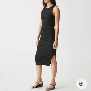 Michael Stars Wren Ribbed Midi Dress Black size Large